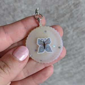 🌈BOGO🌈 Resin Keychain - Light Blue Butterfly